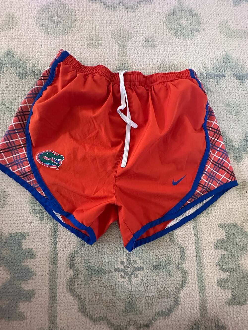 XS Nike Dri-Fit Florida Gators NCAA Track Shorts Orange Blue Plaid